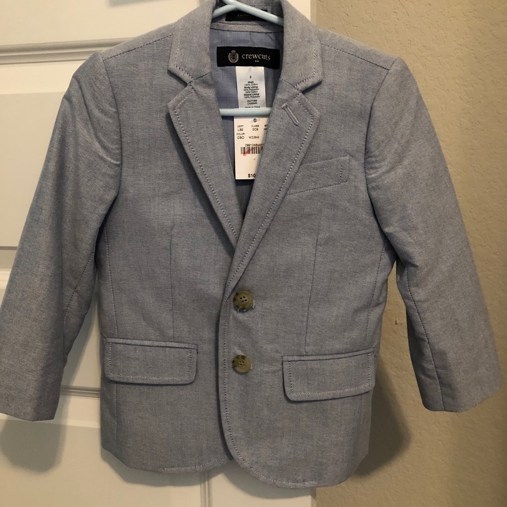 J Crew Boys Thompson Blazer 2T Oxford light blue - Picture 3 of 5